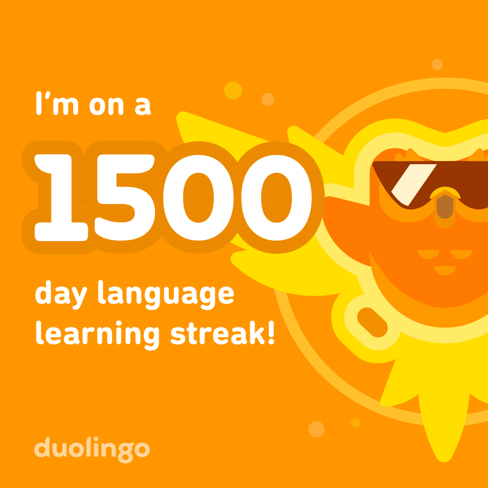 Duolingo 1500 days
